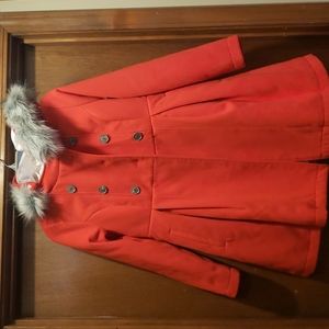 Girls long red coat